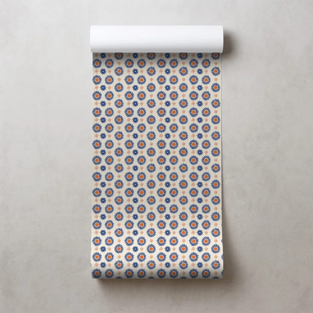 Тапет – Оранжево-сини цветни кръгове