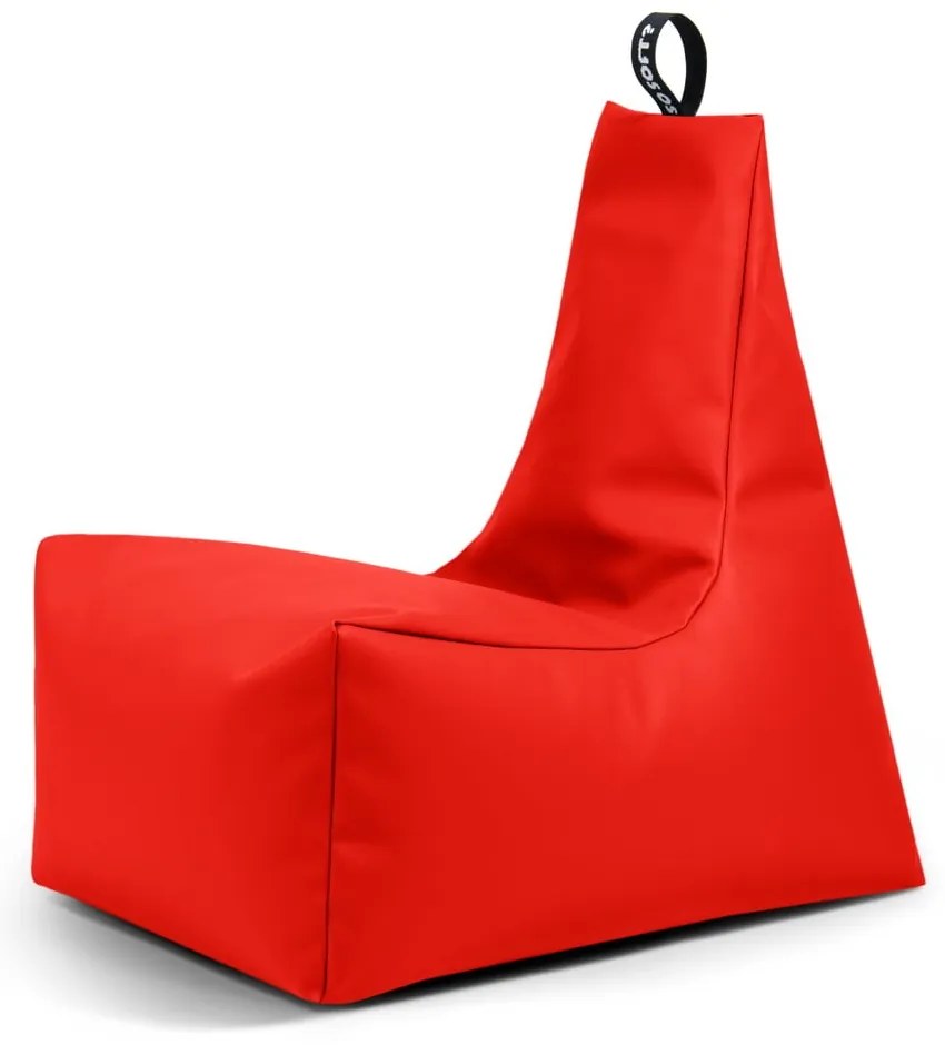 Червен пуф от изкуствена кожа Icy XL – So Soft?