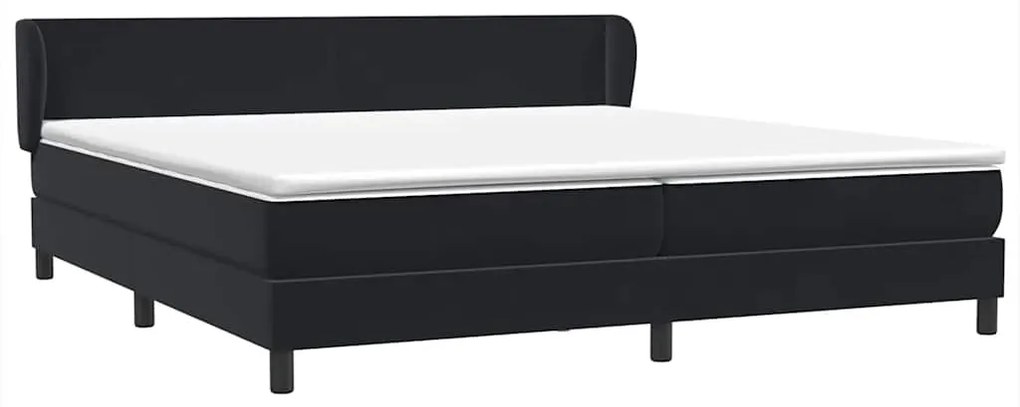 3317375 vidaXL Box Spring легло с матраци Черно 200x210 cm Кадифе