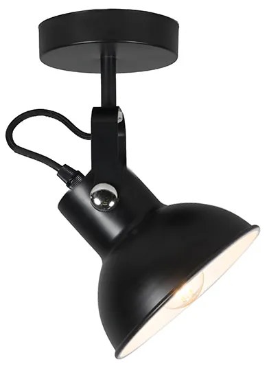 Индустриална стенна и таванна лампа черна наклонена - Guida