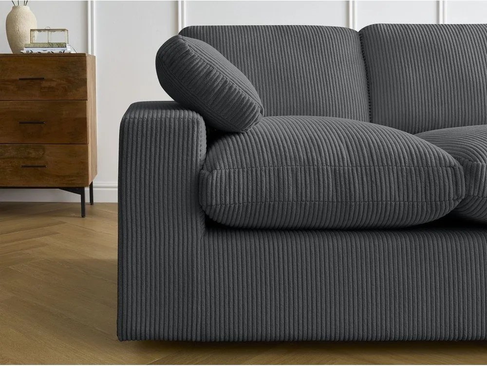 Тъмносив ъглов диван от рипсено кадифе Belair – Bobochic Paris