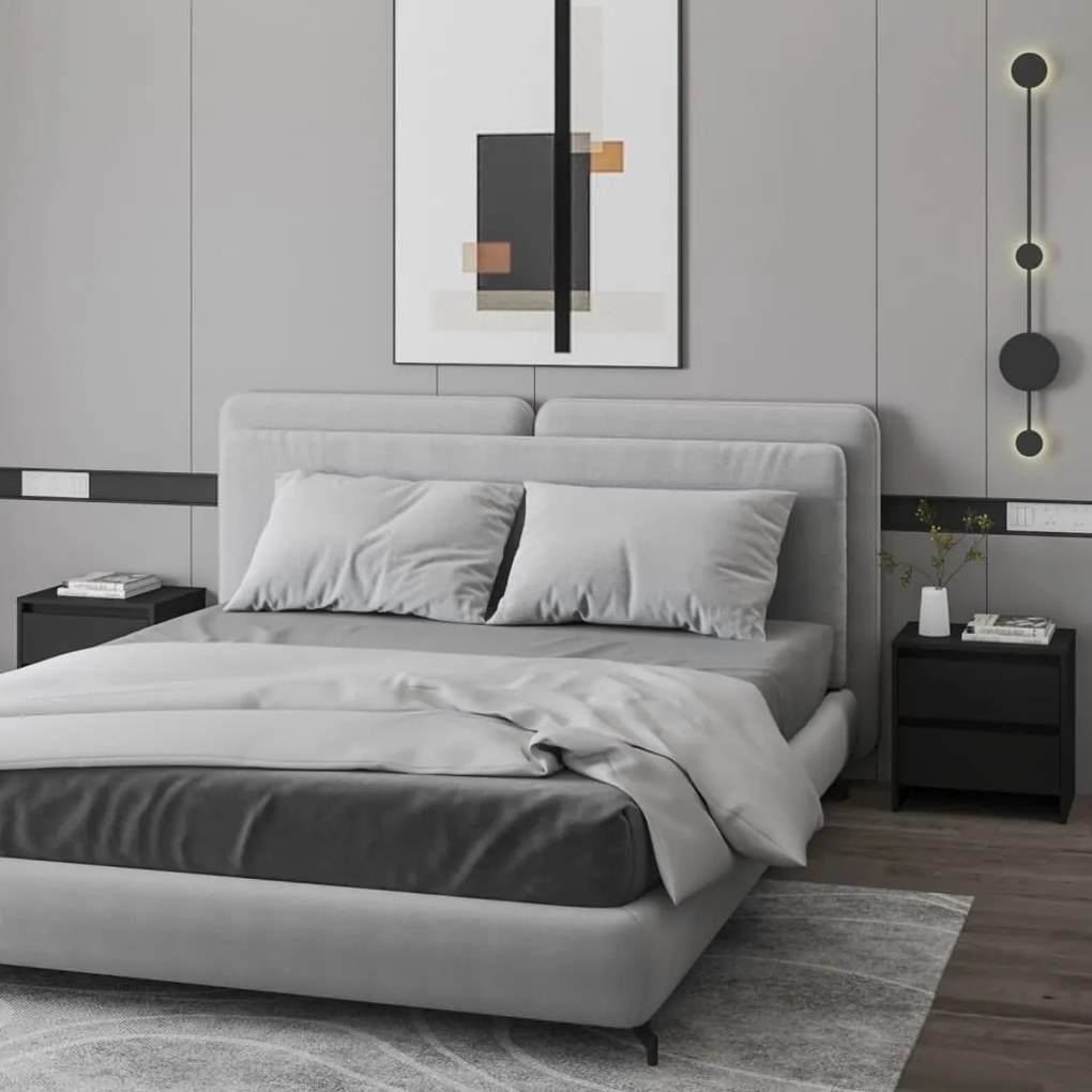 809848 vidaXL Нощни шкафчета, 2 бр, черни, 45x34,5x44,5 см, инженерно дърво