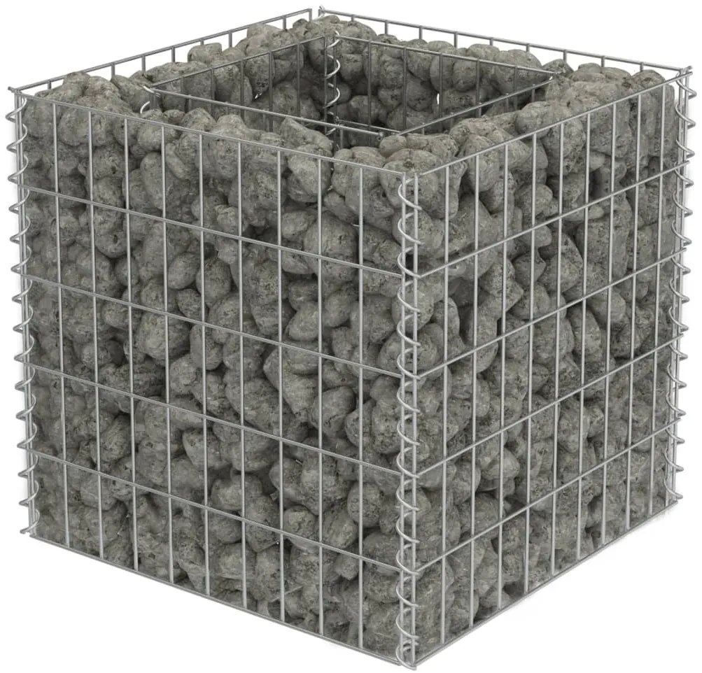 143570 vidaXL Габион повдигната леха, поцинкована стомана, 50x50x50 cм