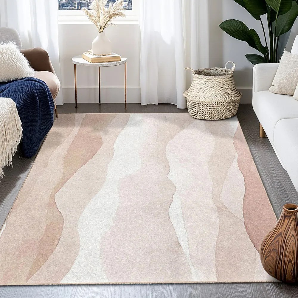 Кремав килим подходящ за пране 120x180 cm Komodo Beach – Mila Home