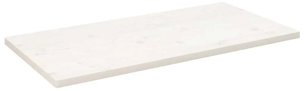 824406 vidaXL Плот за маса, бял, 100x50x2,5 см, бор масив, правоъгълен