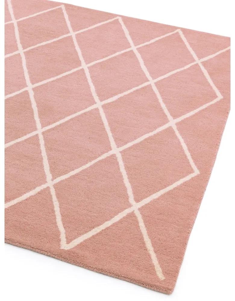 Розов ръчно изработен вълнен килим 120x170 cm Albany – Asiatic Carpets