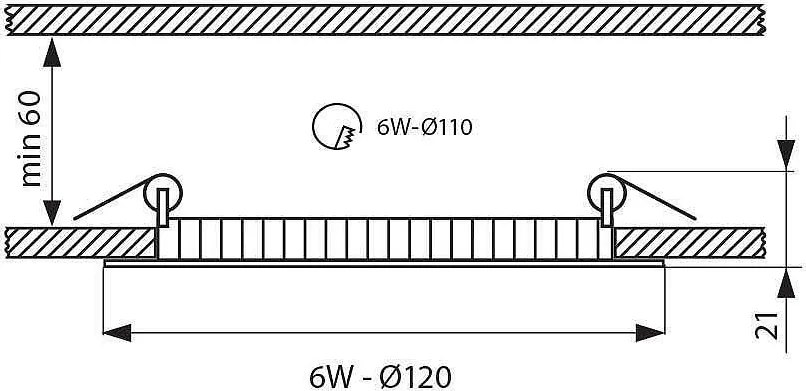 LED панел ESTE, бял, 6W, 4000K