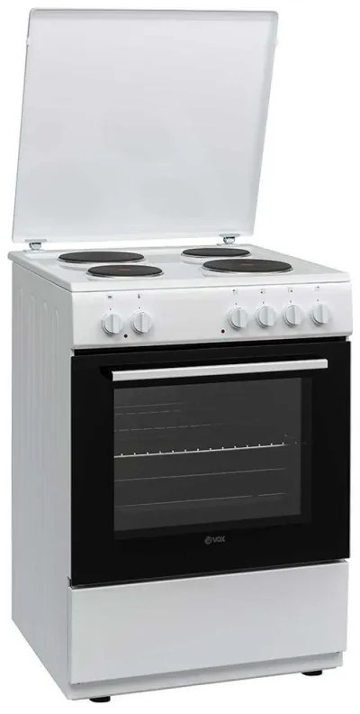 Готварска печка VOX EHT 6020 WG, 8600W, 65 л, Клас А, 4 електрически котлона, 8 функции, До 250C, Бял