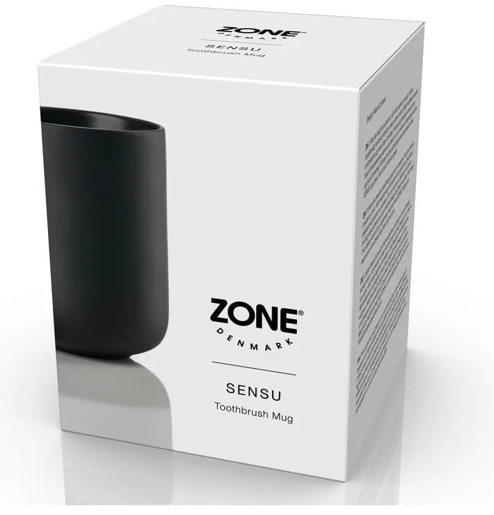 Черна керамична чаша за четки за зъби Sensu – Zone