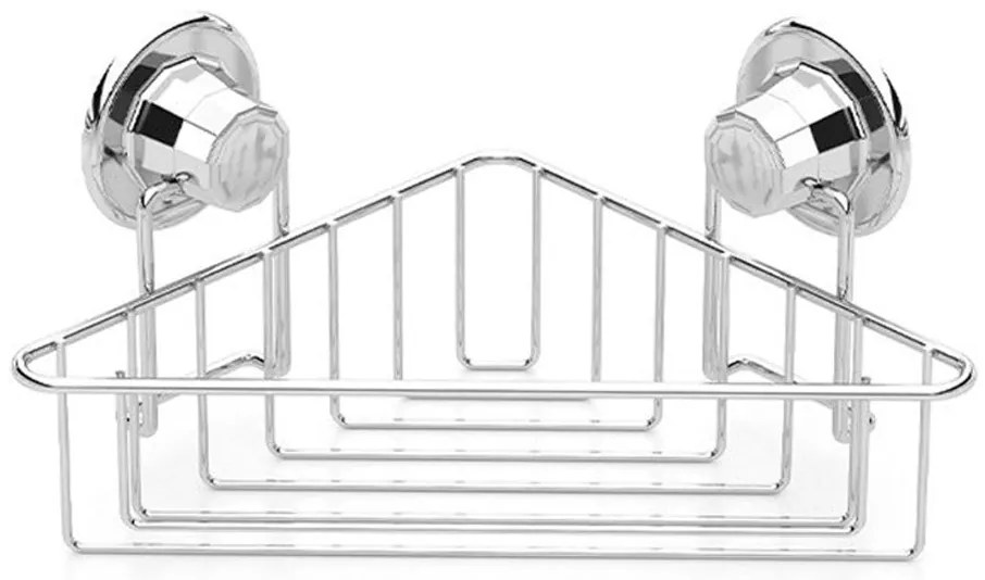 Етажерка за баня на едно ниво - ъглова TEKNO TEL TR DM 251, 21х21х15 см, Вакуум, Хром