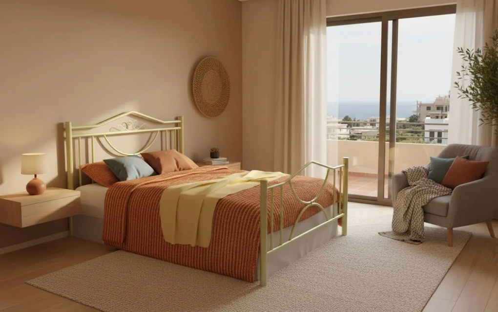 Легло Roza-150x200-Ecru-Με ποδαρικό