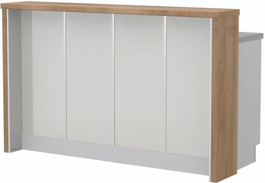 Островна кухненска пейка Modena-Length: 160 cm.-White glossy-Pacific Wallnut