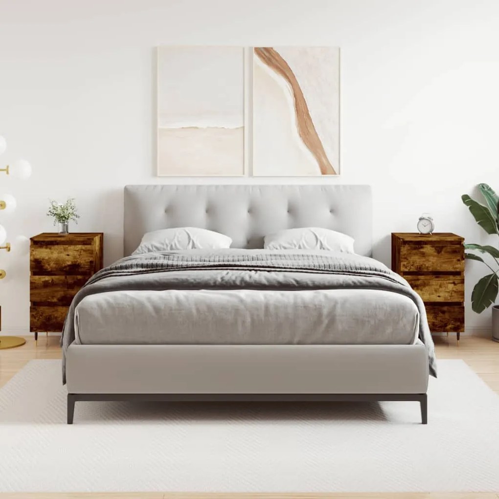 Sonata H Нощни шкафчета 2 бр опушен дъб 40x35x69 см инженерно дърво