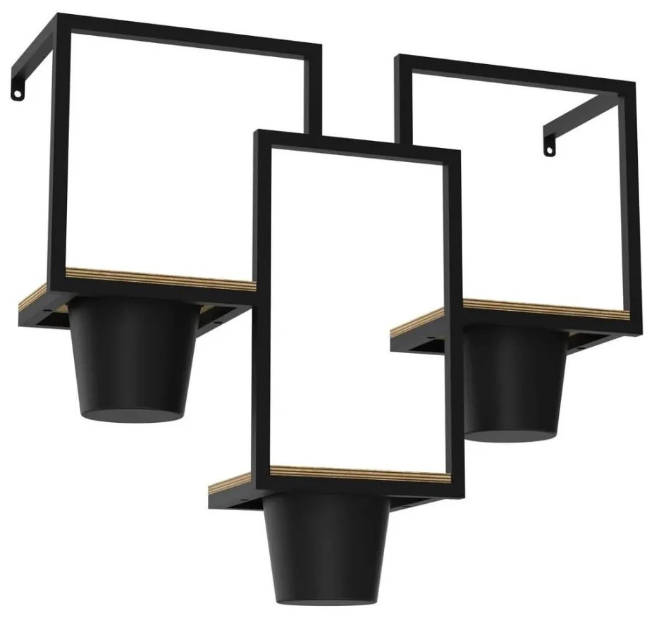 Стенна саксия 46x53 см черна