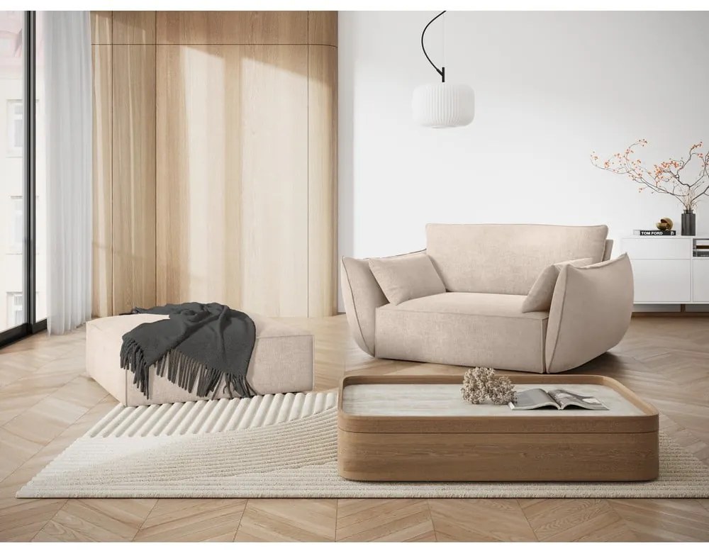 Бежова шенилова табуретка Vanda – Mazzini Sofas