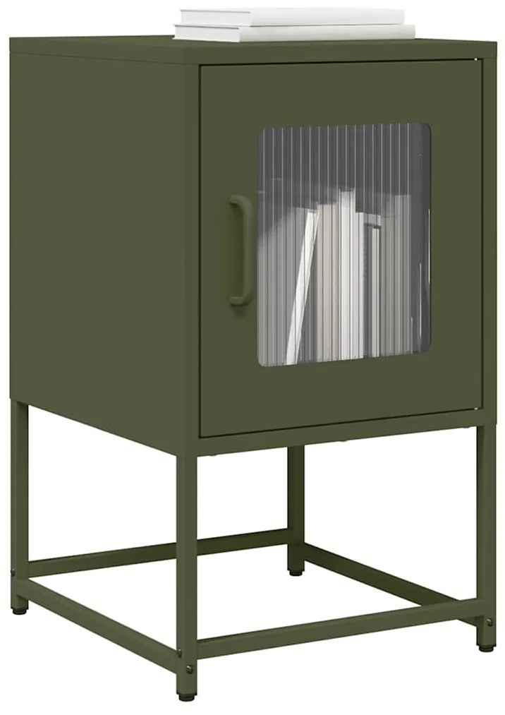853330 vidaXL Нощно шкафче маслиненозелено 36x39x60,5 cm