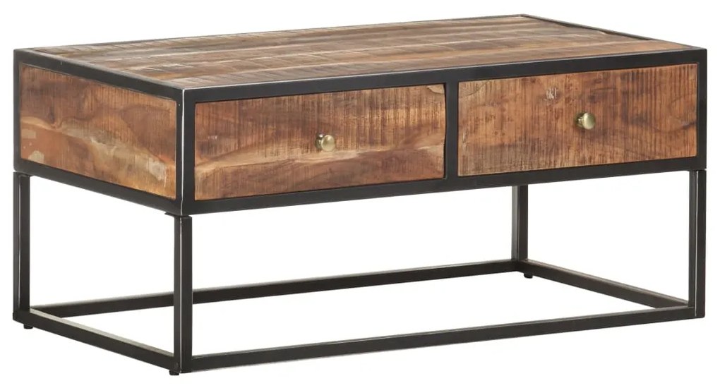 320912 vidaXL Маса за кафе, 90x50x40 см, грубо акациево дърво