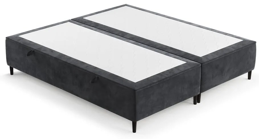 Антрацитно тапицирано двойно легло с място за съхранение 140x200 cm Tate – Maison de Rêve