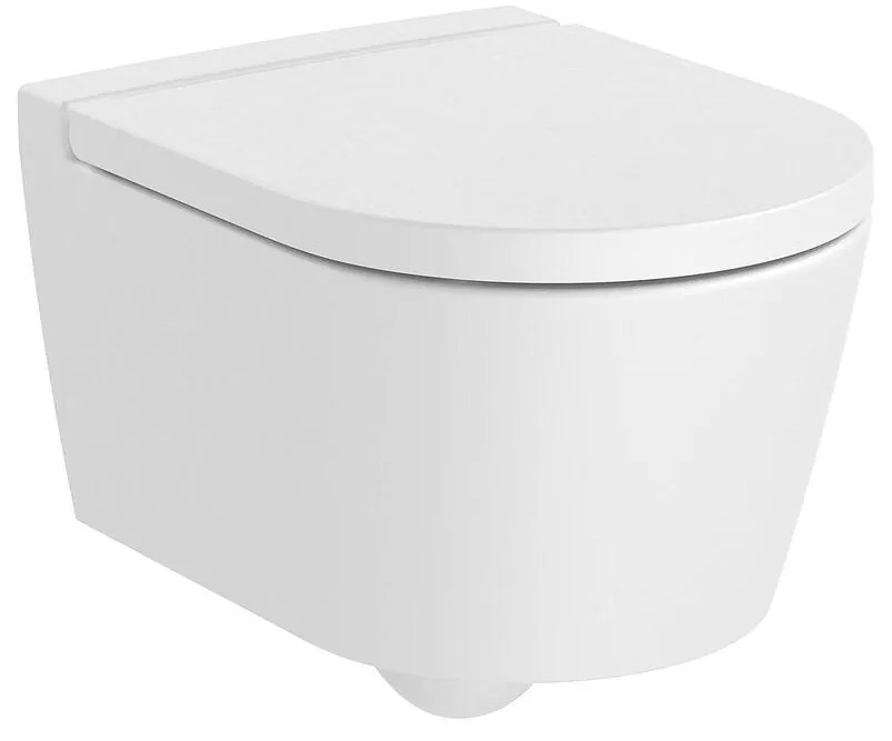 Конзолна тоалетна чиния A346528620, седалка и капак, порцелан, бял мат, 44x37x48см