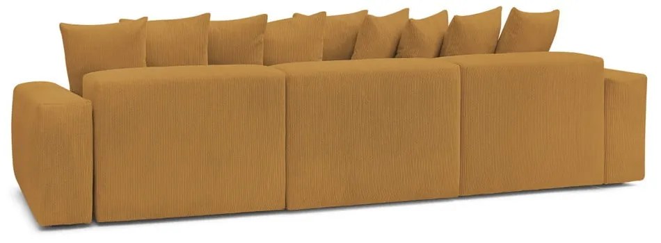 Ъглов диван от рипсено кадифе в цвят горчица Voltaire – Bobochic Paris