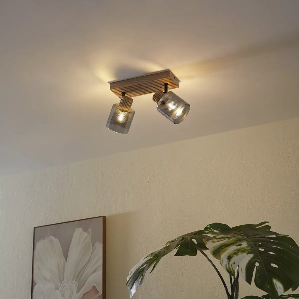 Смарт спот дърво с димно стъкло 2 светлини въртящ се и накланящ се вкл. WiFi G45 - Gracy