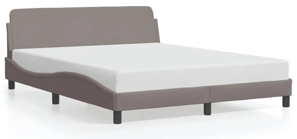 373209 vidaXL Рамка за легло Dover, таупе, 160x200 см плат