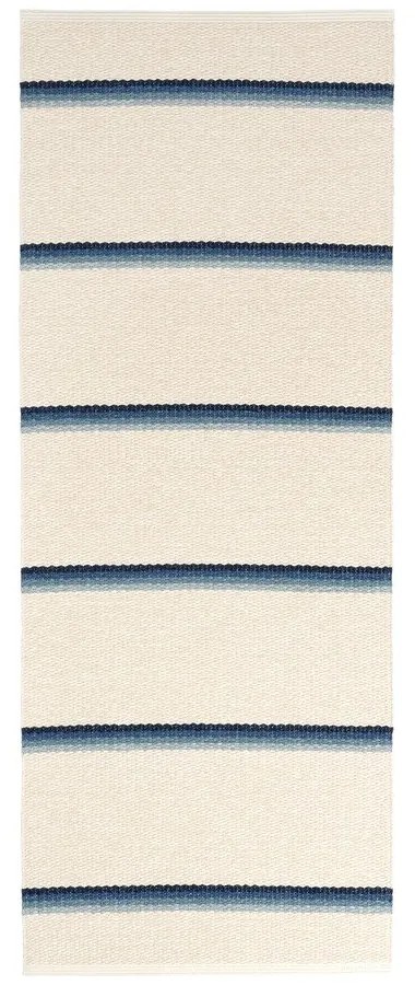 Синя и кремава пътека за открито и закрито 70x180 cm Olle Blue Vanilla – Pappelina
