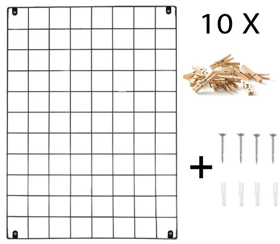 Черна метална дъска за обяви, 50 x 70 cm - Evila Originals
