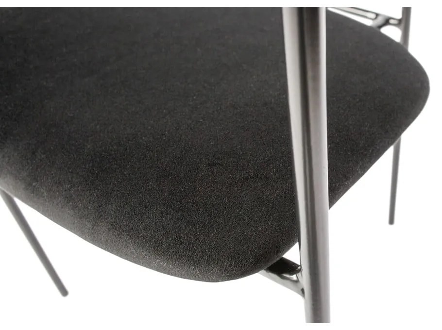 Черен кадифен стол за хранене Ivy - WOOOD