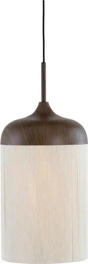 Тъмнокафяво висящо осветително тяло с текстилен абажур ø 27,5 cm Dania – Light &amp; Living