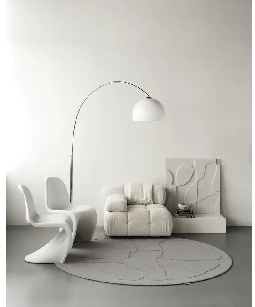 Сив вълнен кръгъл килим ø 160 cm Morphic Organica – Agnella