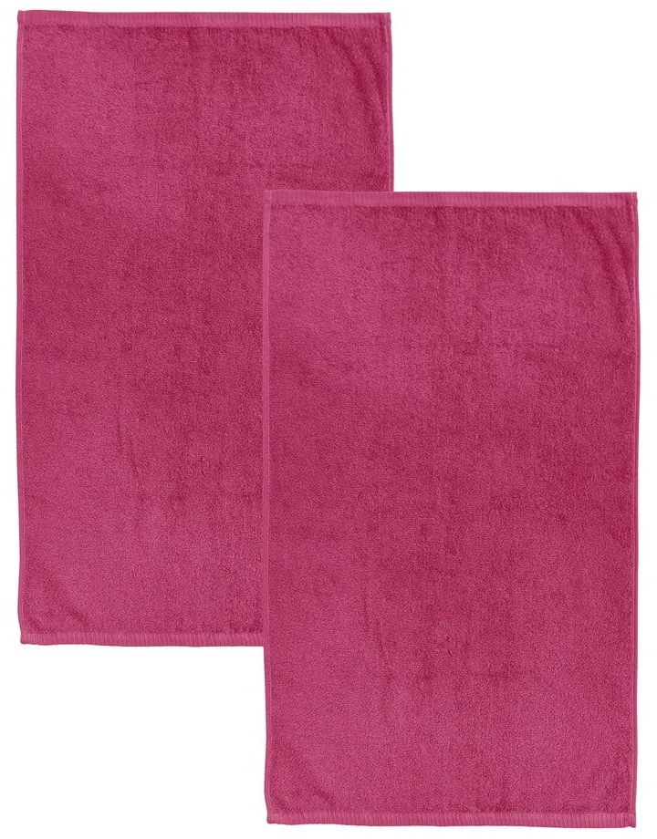 Тъмнорозови бързосъхнещи памучни хавлиени кърпи от тери в комплект от 2 бр. 90x140 cm Quick Dry – Catherine Lansfield