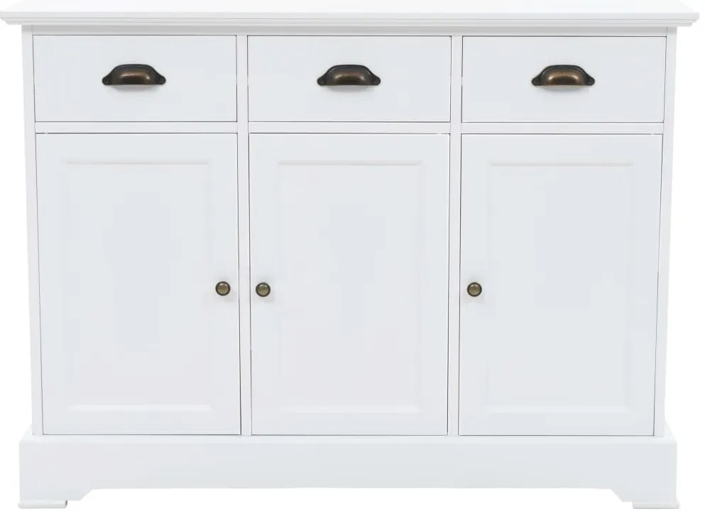 245754 vidaXL Бюфет с 3 врати, МДФ и борова дървесина, 105x35x77,5 см