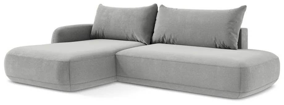 Светлосив сгъваем ъглов диван (ляв ъгъл) Hale – Makamii