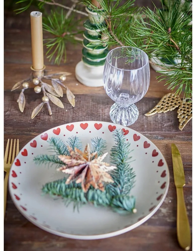 Бяла глинена чиния с коледен мотив ø 26,5 cm Jolly – Bloomingville