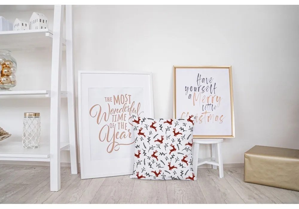 Коледна възглавница с памучна калъфка Елен, 45 x 45 cm They are Flying - Butter Kings