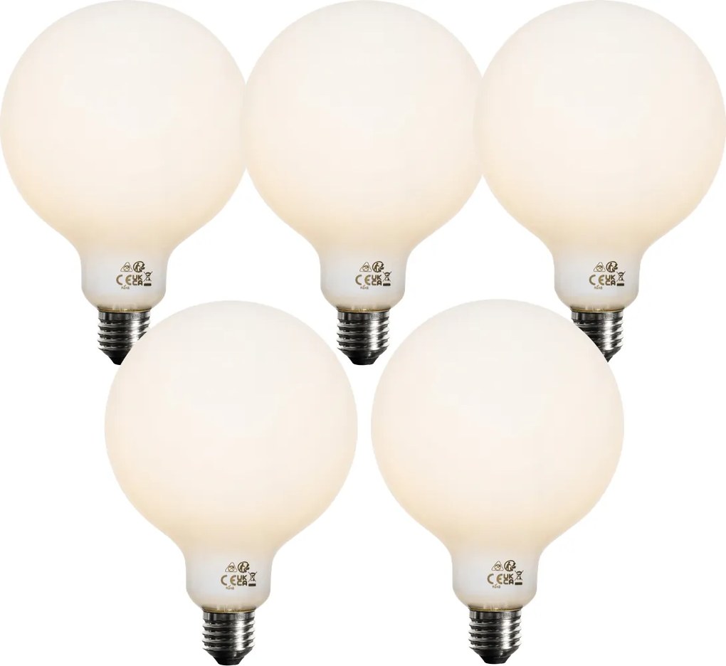 Комплект от 5 E27 3-степенна димируема LED крушка Opal G125 4W 450lm 3000K