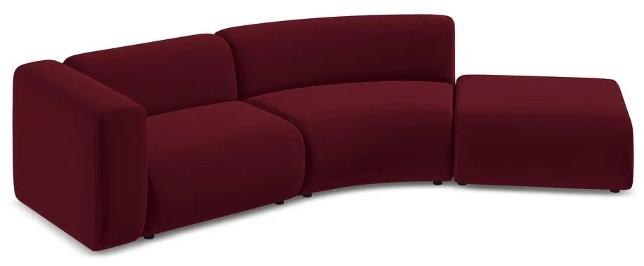 Бордо кадифен шезлонг (десен ъгъл) Ekahi – Makamii