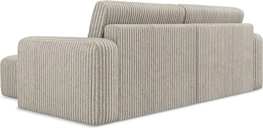 Бежов сгъваем/с място за съхранение ъглов диван от рипсено кадифе (десен ъгъл) Kona – Makamii