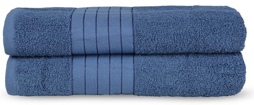 Сини памучни хавлиени кърпи в комплект от 2 бр. от тери 70x140 cm – Good Morning