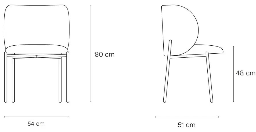 Светлосиви тапицирани трапезни столове в комплект 2 бр. Mogi – Teulat