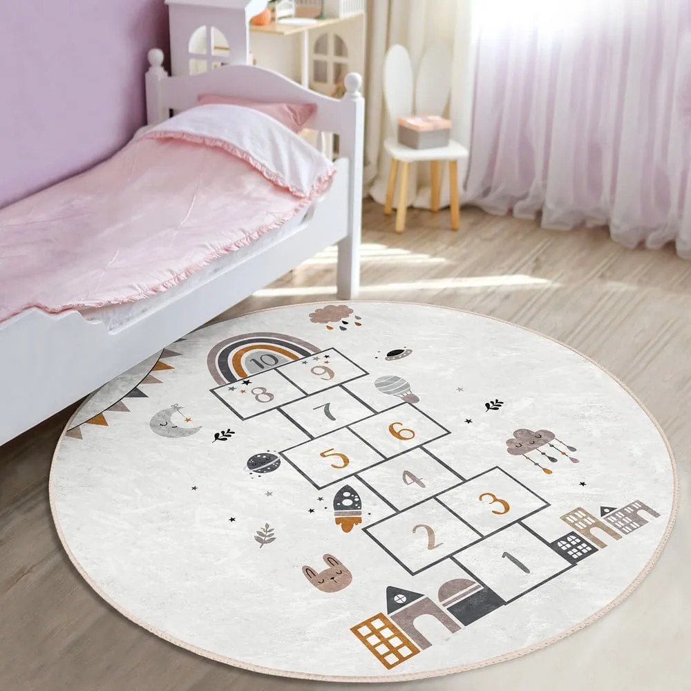 Кремав детски килим ø 80 cm Comfort - Mila Home