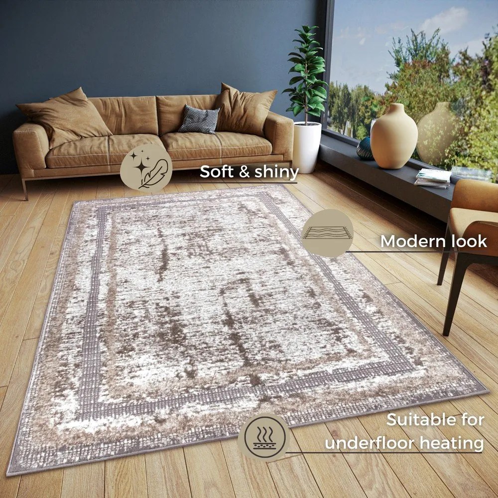 Килим в бежово-сребристо 200x280 cm Shine Classic - Hanse Home