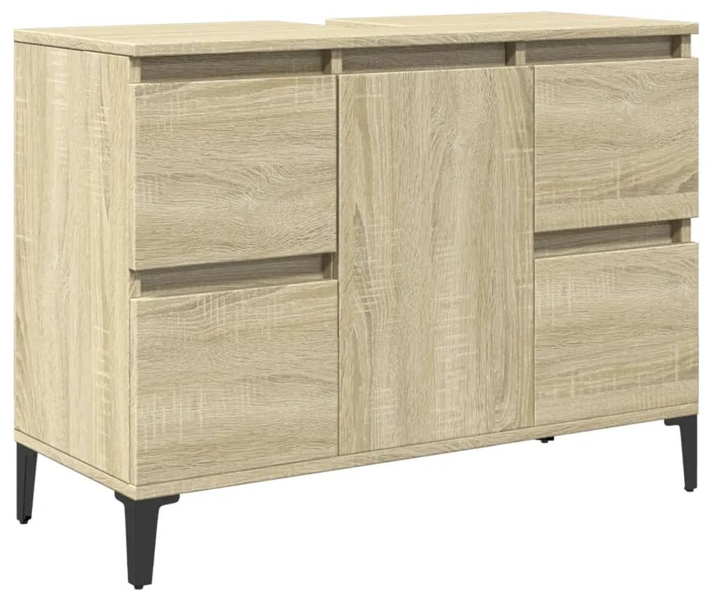 849666 vidaXL Шкаф за мивка, дъб сонома, 80x33x60 см, инженерно дърво