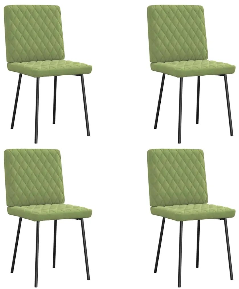 3315206 vidaXL Трапезни столове, 4 бр, светлозелени, кадифе