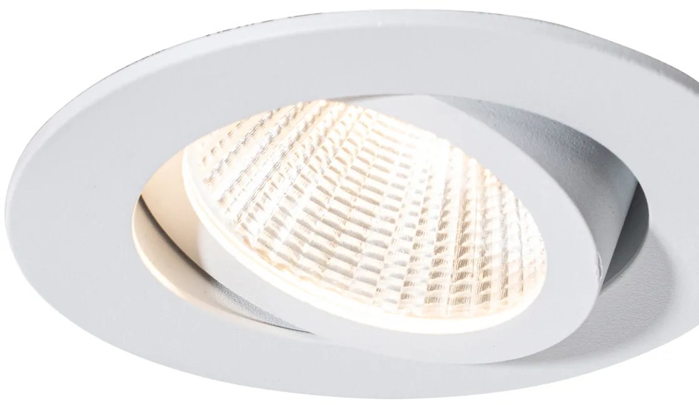 Комплект от 6 вградени спота бели 6,8 см вкл. LED 545 lm димируеми IP65 - Gaius