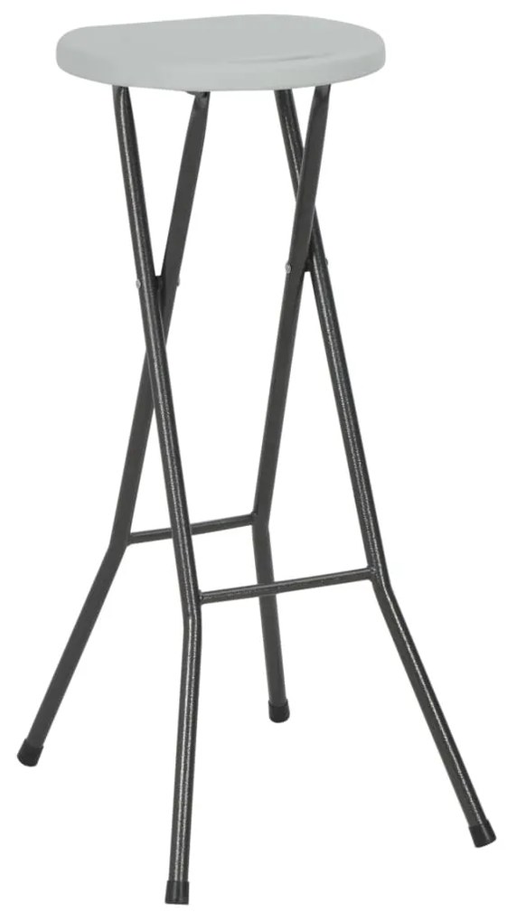 44562 vidaXL Сгъваеми бар табуретки, 2 бр, HDPE и стомана, бели