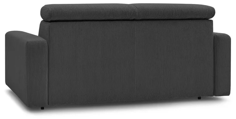 Тъмносив разтегателен диван от рипсено кадифе 195 cm Monaco – Bobochic Paris