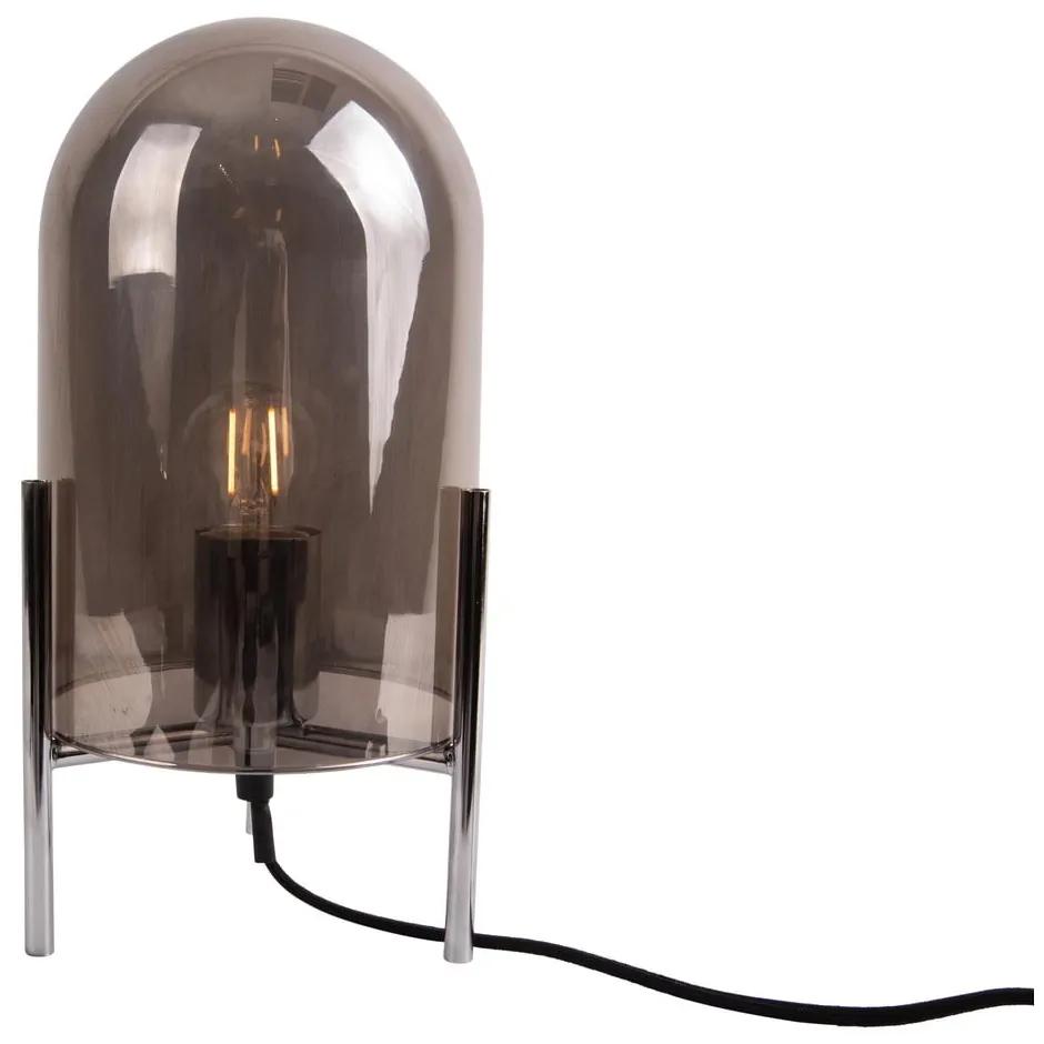 Сива стъклена настолна лампа от стъкло Bell - Leitmotiv