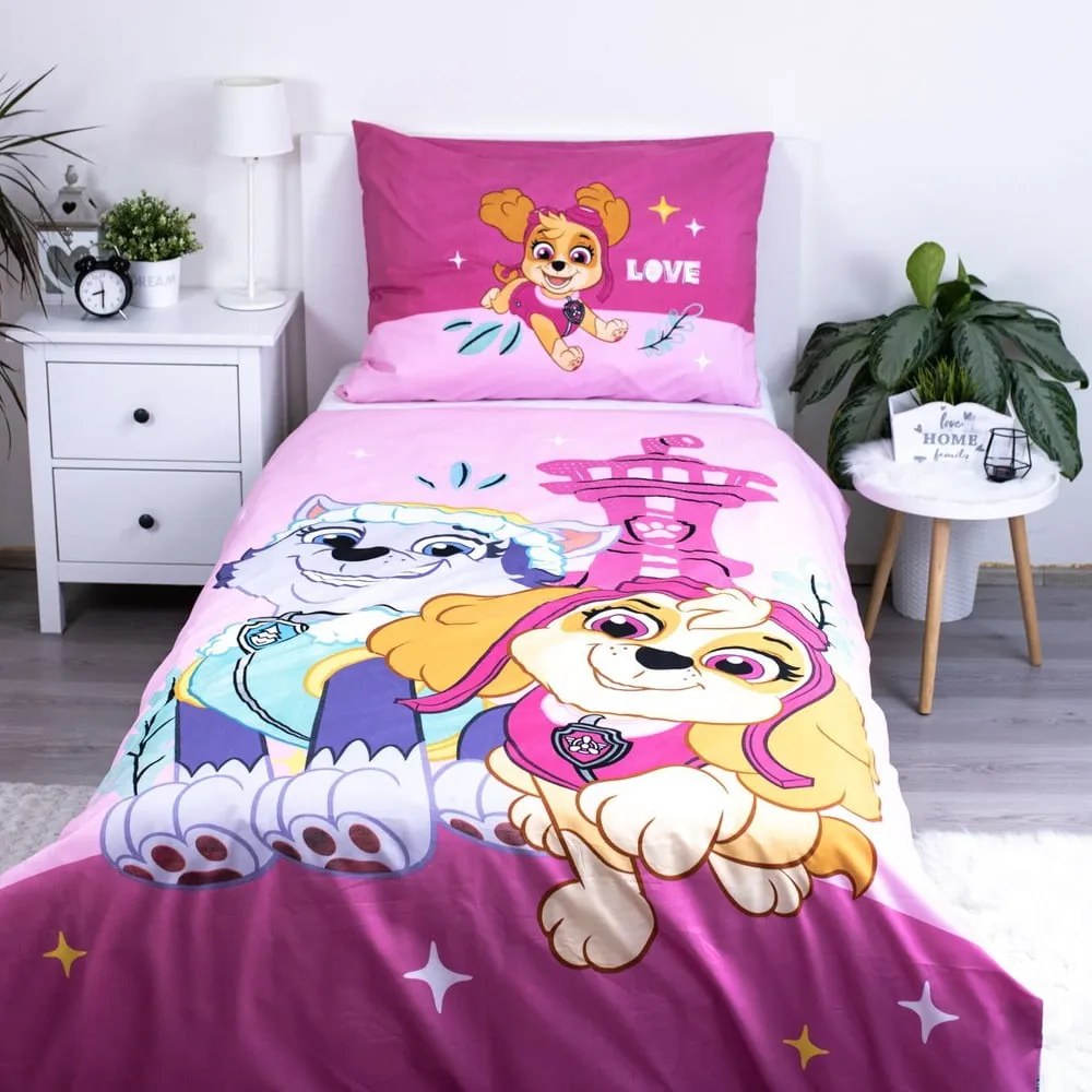 Единично детско спално бельо от микрофибър 140x200 cm Paw Patrol – Jerry Fabrics